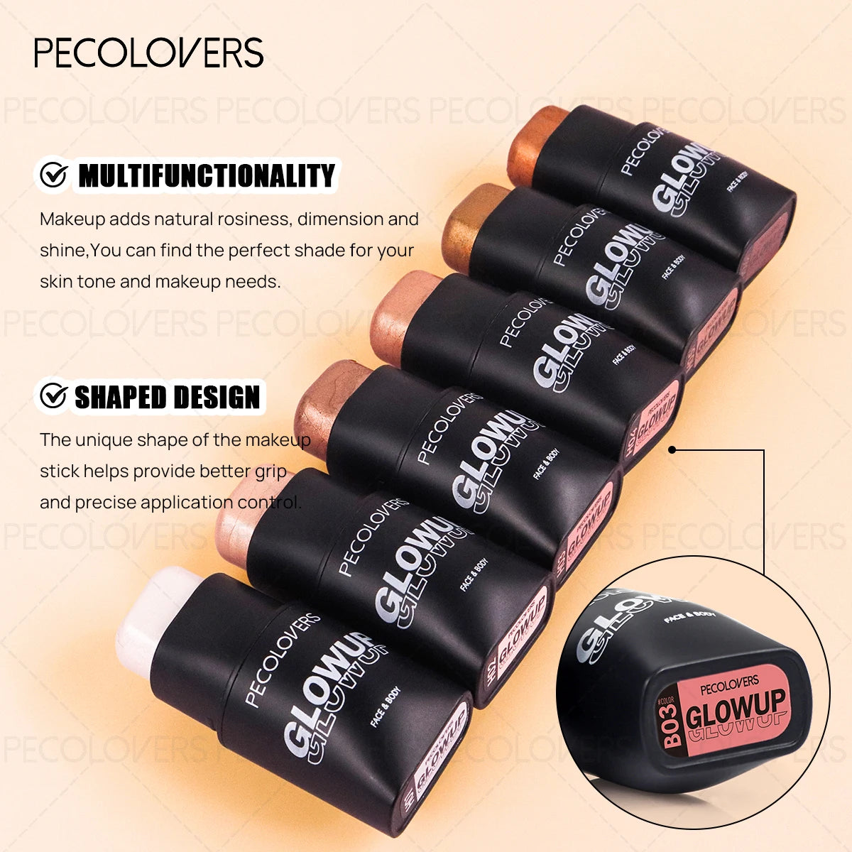 1PC Matte, Brightening, Natural Nude Makeup, High Pigment, Multi-functional Blush Stick, A Must-have Makeup Tool for Everyday