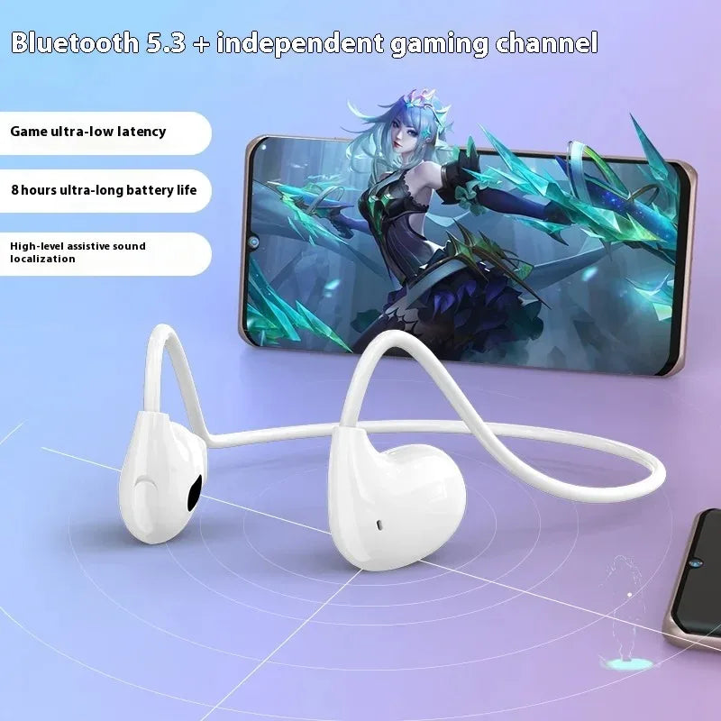 Open-Ear Air Conduction Earbuds Bluetooth Detachable Wireless Headphones with Built-in Mic Ideal for Sports Workouts Music Daily