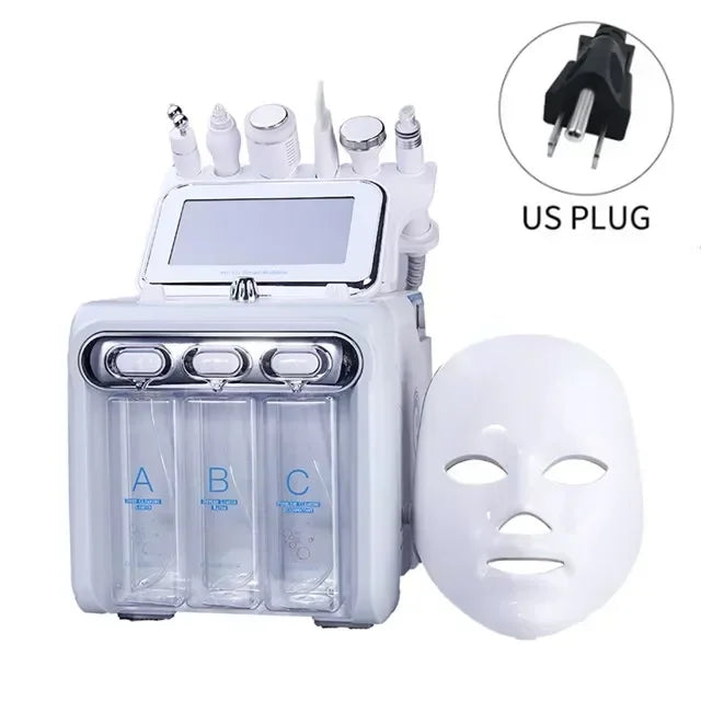 New Arrival! Multifunction skin care device 7 in 1 anti aging small bubble H2O2 hydrogen oxygen jet beauty machine with Led Mask