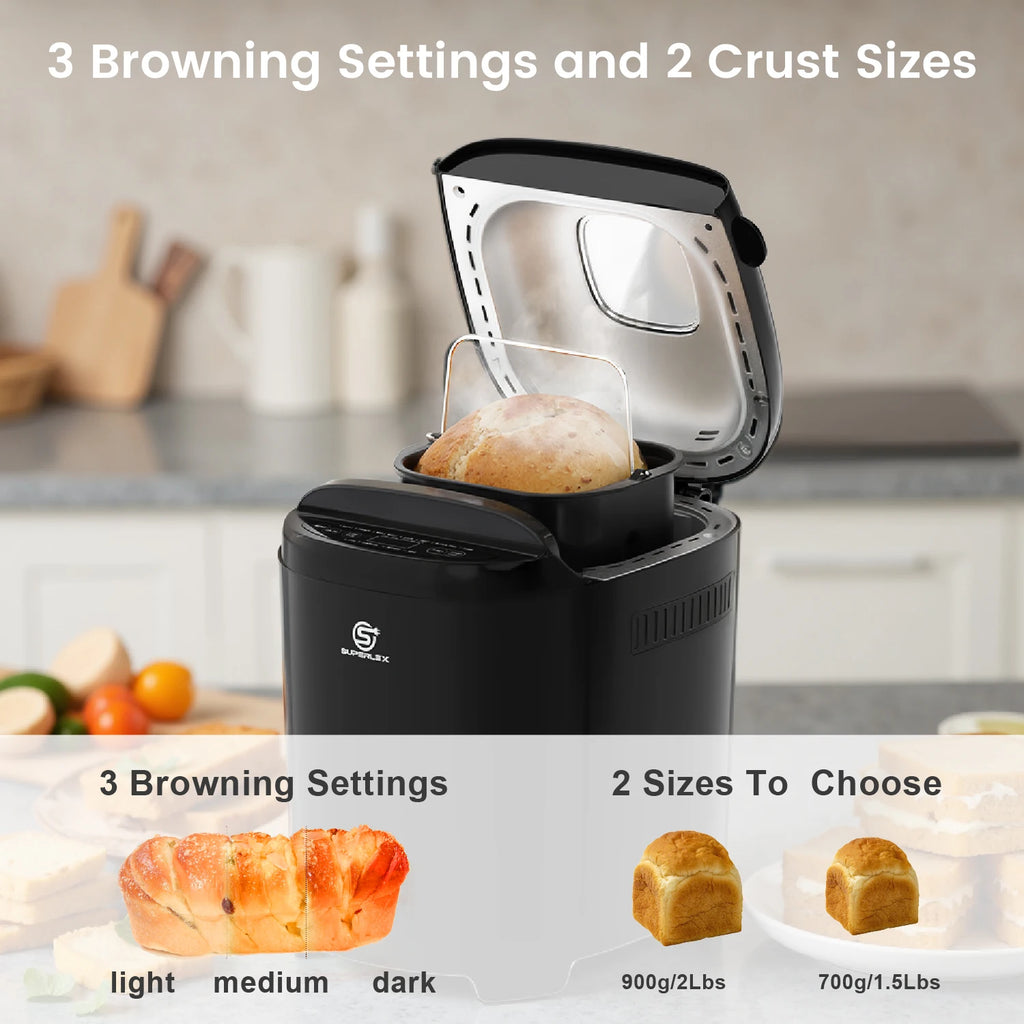 SUPERLEX 550W Power Bread Maker Multi Functions 11 Programs 3 Browing Levels Easy to Use Suitable Family 2026 Bread Machines