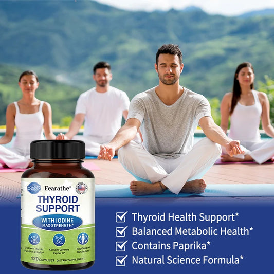 Thyroid Supplement for Men and Women - Thyroid Health, Metabolism, Energy and Focus Formula - 120 Capsules,Non-GMO