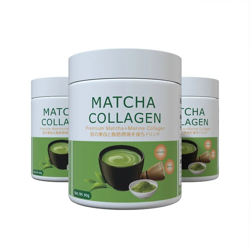 Matcha Collagen Powder 90g with Marine Collagen Green Tea Blend Daily Beauty Wellness Drink Mix for Hair Skin Nails Support