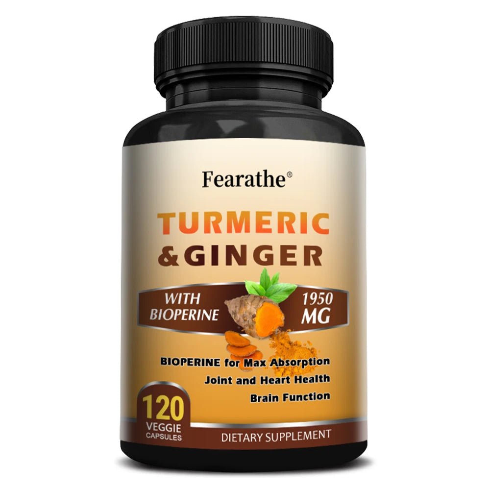 Organic Turmeric Curcumin 1500mg Capsules with Ginger & Black Pepper, Support Joint, Muscle, Digestive & Immune Wellness