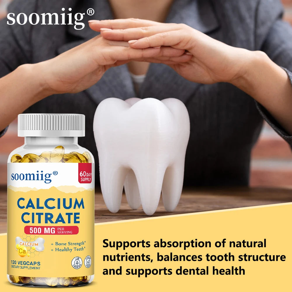 Calcium Citrate Capsules, Advanced Bone Support Blend, Gentle Digestion Formula, Vegan, Non-GMO