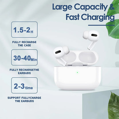 Wireless Charging Case 450mAh Replacement with Bluetooth-Compatible Pairing Sync Button for AirPods Pro 2nd & 1st Gen