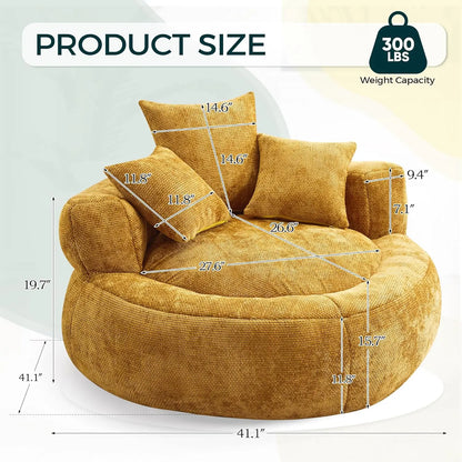 Large Oversized Bean Bag Sofa Chairs Couch with Pillows, Stuffed Round Sofa Chair , Customized Bean Bag Chairs for Adults