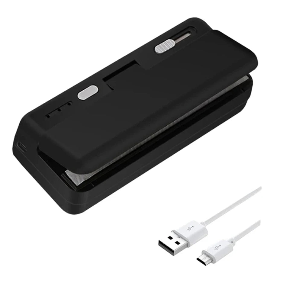 Mini Plastic Bag Sealer Portable Handheld Food Sealer 2 in 1 Rechargable Food Packaging Heat Sealer Thermal Plastic Bag Sealants
