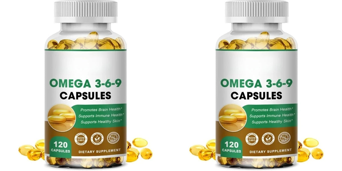 Plant-Based Omega 3-6-9 Softgels Natural Dietary Supplement Supports Skin, Eye & Overall Health 100% Vegan Sourced 120 Softgels