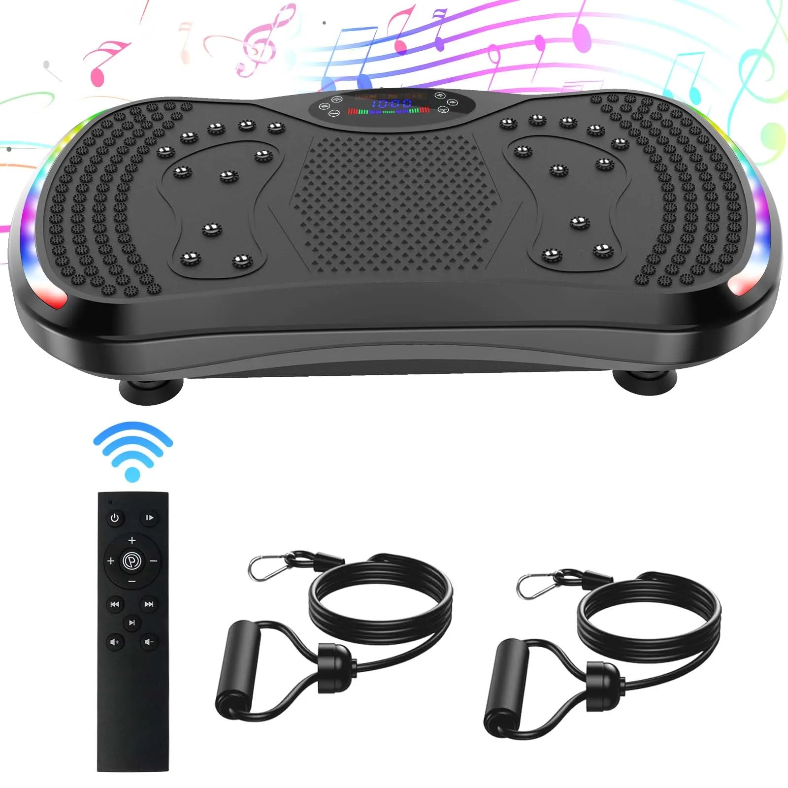 LED Light Vibration Plate Exercise Machine 200kg 9 Mode for Full Body Training Fat Burning&Muscle Building Weight Loss&Shaping