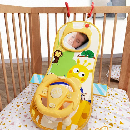 Simulate Driving Car Copilot Steering Wheel Eletric Baby Toys with Sound Kids Musical Educational Car Seat Driving Vocal Toys