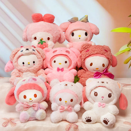 Sanrio  Anime Kawaii My melody Plush Toys Dolls Stuffed Plushy Cute Cartoon Doll Children's toy Birthday Gift For Kids Home Deco