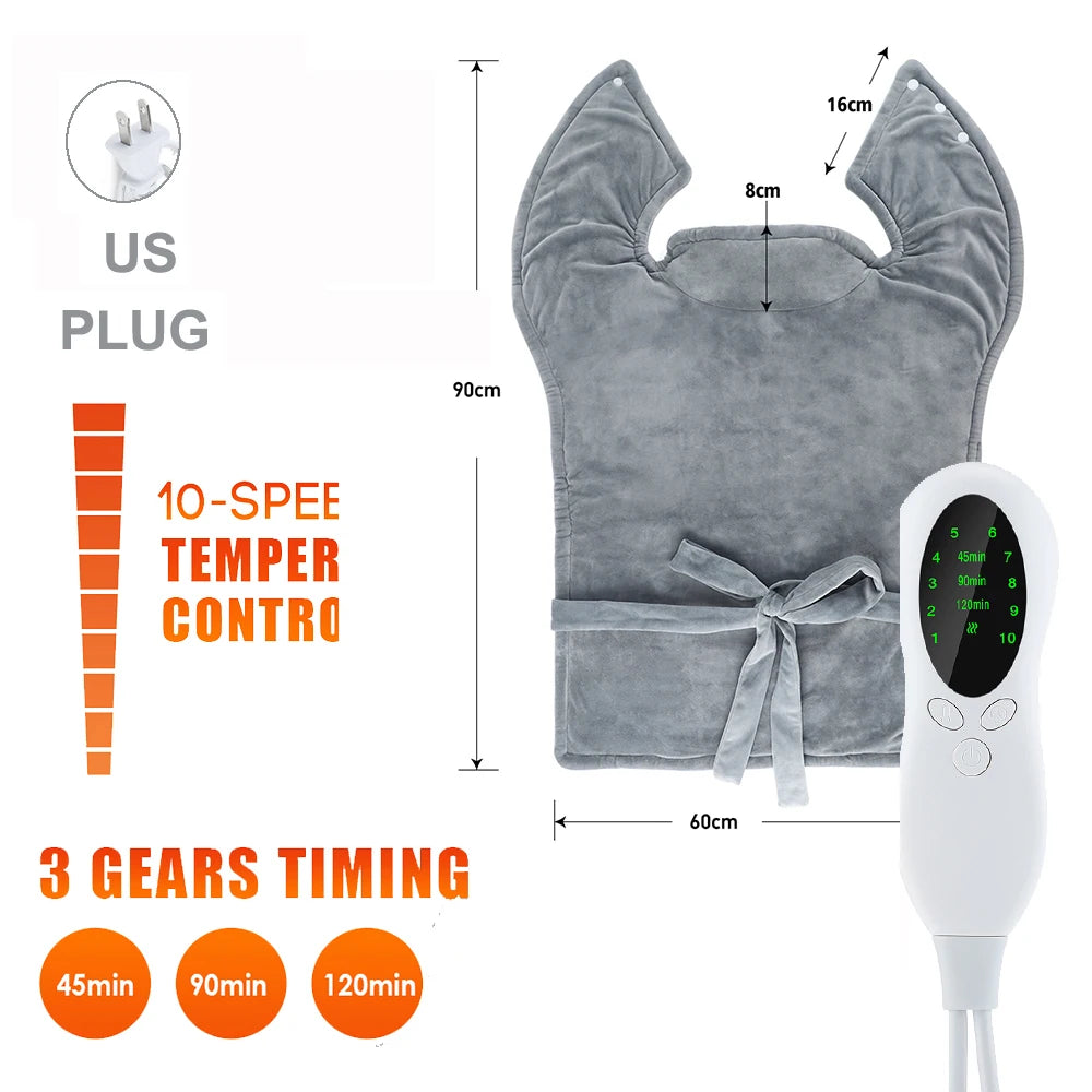 Electric Shoulder Neck Heating Pad Winter Back Warming Blanket 60*90cm Office Home 220/110V Hot Compress Shawl Washable Mat
