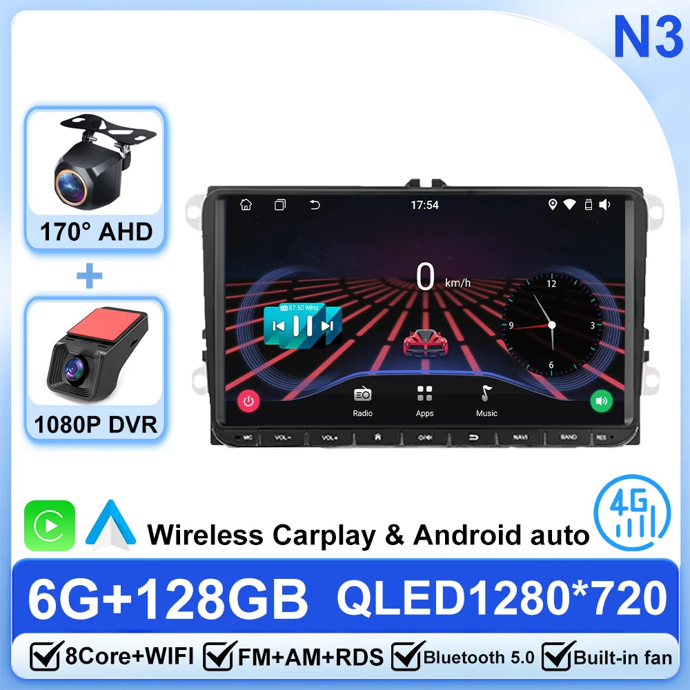 Android 14 Car Radio For Volkswagen Bora Golf 6 Passat Scirocco Sharan Touran Amarok For Skoda Octavia Fabia 2 Multimedia Video