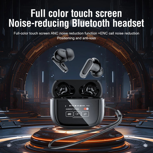 BOSECXT Ultra V11 Smart Touch Multi functional Large Screen TWS Wireless ANC Noise Cancelling Earbuds Enc Heavy Bass Earbuds