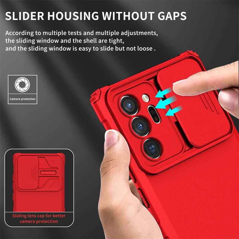 For Samsung Galaxy Note20 Ultra Case Armor Kickstand Phone Case For Samsung Note20Ultra Note 20 Slide Camera Protect Back Cover