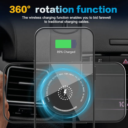 For MagSafe Car Phone Holder Magnetic Wireless Charger 15W Fast Charging Car Charger Holder For iPhone 16 15 14 13 Pro