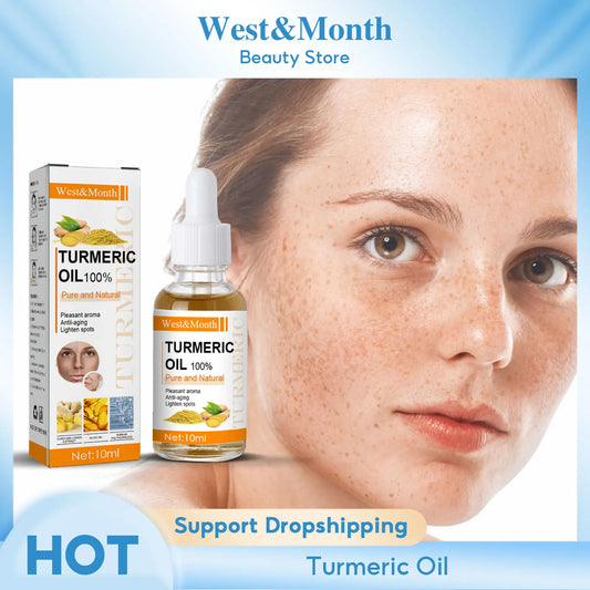 Turmeric Essence Oil Firming Tightening Fade Fine Lines Brighten Skin Tone Remove Melanin Deeply Moisturizing Facial Serum Oil