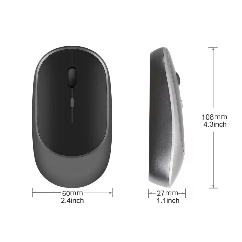 2025 New Wireless Mouse Bluetooth USB Silent Mice Adjustable DPI Ergonomic Design Rechargeable Gaming Mouse For Xiaomi Tablet