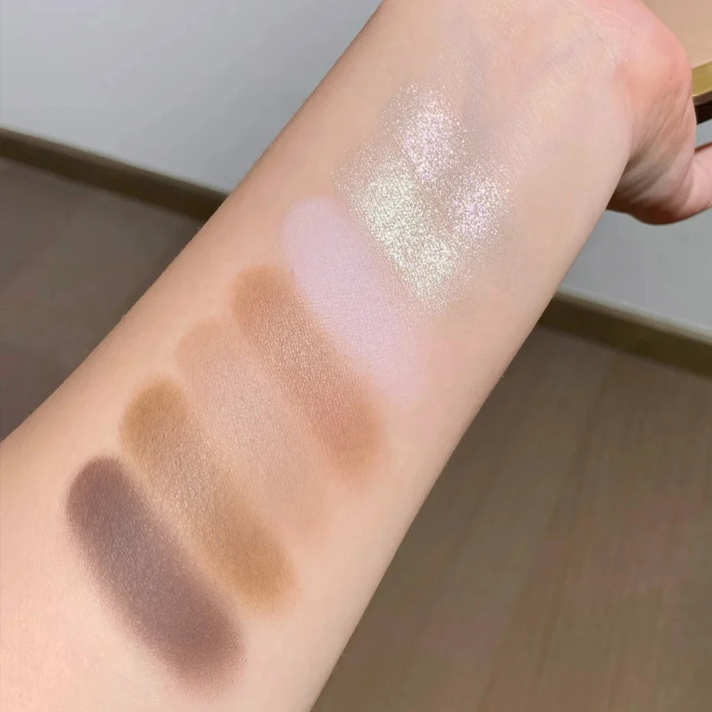 Girlcult Face Palette 01 Rosewood,All-in-One Makeup Palette,Smooth Powder Texture,Highly Pigmented,Natural Nude Makeup Effect