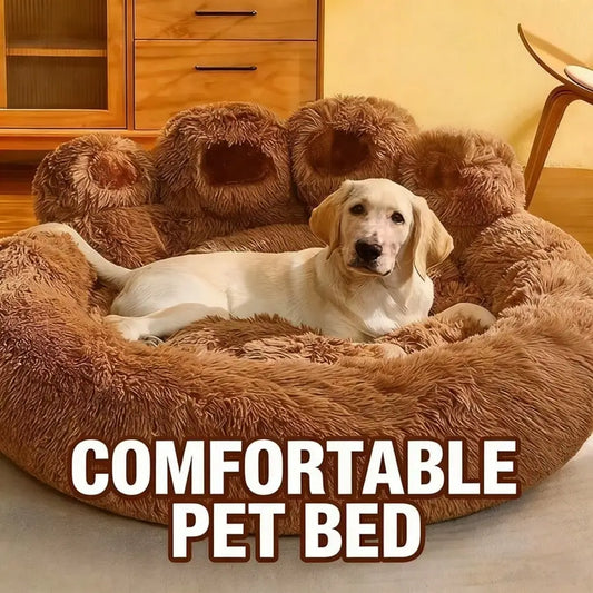 Pet Bed Pet Sofa Soft And Comfortable Bear Paw Pet Bed, Sleep Solution For Dogs And Cats. Comfortable Donut Dog Bed Luxurious Dog And Cat Pad Bed, Bring Cozy Warmth To Cats In Winter. Cute Home Decoration Comfortable For Indo