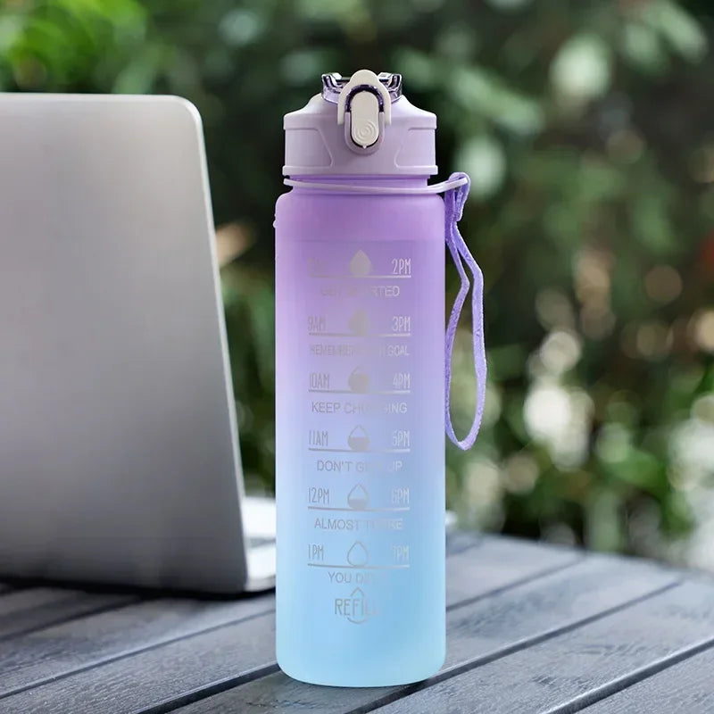 500ml/600ml New Fashion Water Bottle With Straw Free Portable Outdoor Sports Cute Drinking Plastic