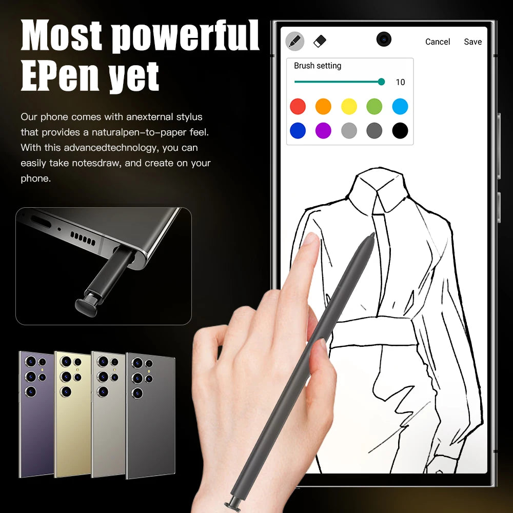 2025 HOT S26 Ultra 7.3HD Global Edition Original Smart Dual Card 7800mAh Battery Facial The phone case is used for