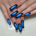 24pcs Smudging Color Simple False Nail Tips European Long Coffin French Style Press On Nails Spicy Girl Detachable Fake Nail