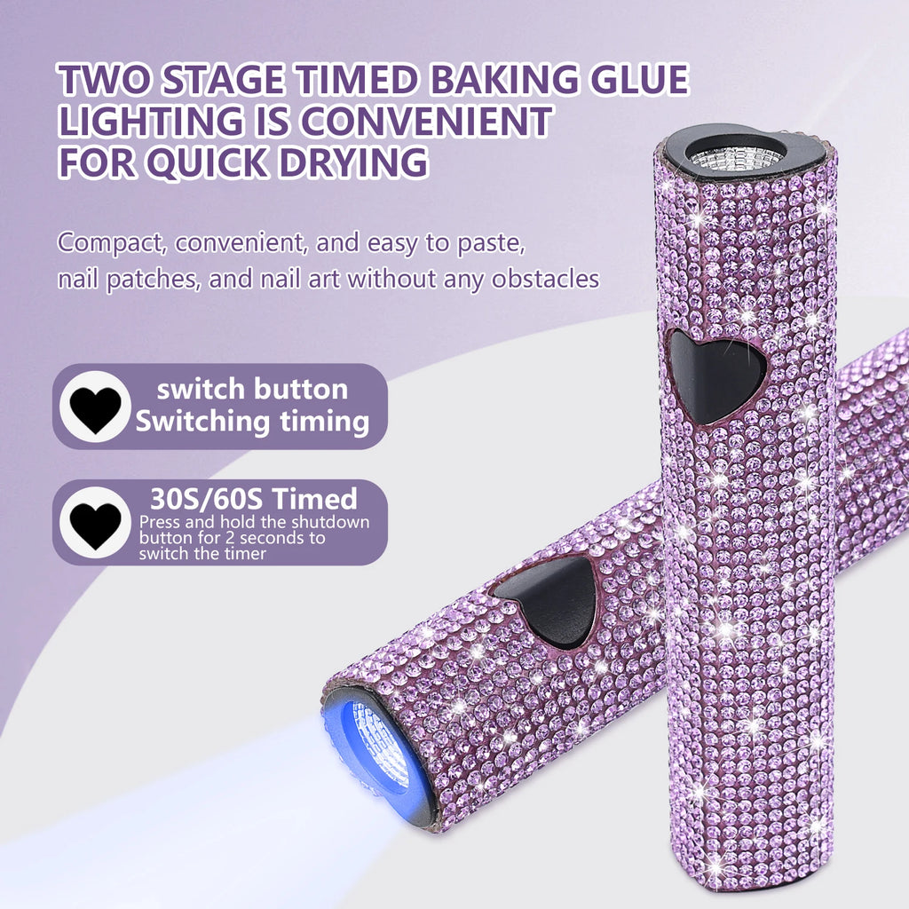 A hand-held nail dryer with drill, portable gel nail dryer with USB cable, rechargeable special nail lamp and professional nail