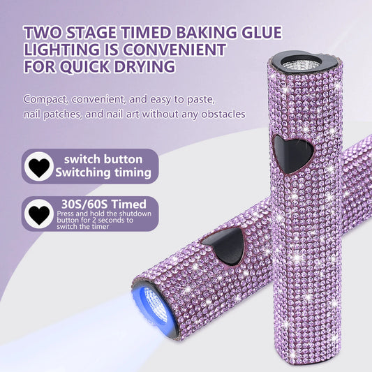 A hand-held nail dryer with drill, portable gel nail dryer with USB cable, rechargeable special nail lamp and professional nail