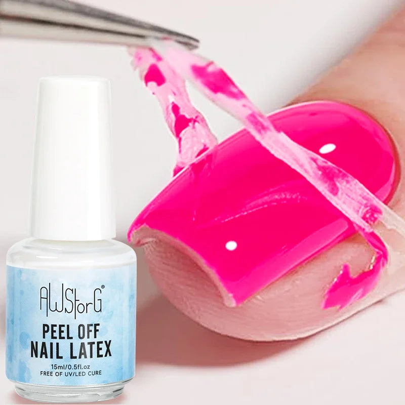 AWStorG 15ML Fiber Builder Nail Gel In A Bottle UV Semi Permanent Clear Pink Nail Strengthener Extension Construction Gel