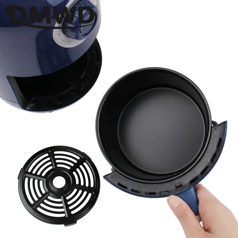1L Capacity Oil Free Deep Fryer French Fries Chicken Frying Machine Time and Temperature Adjustable Smokeless Mini Bake Oven