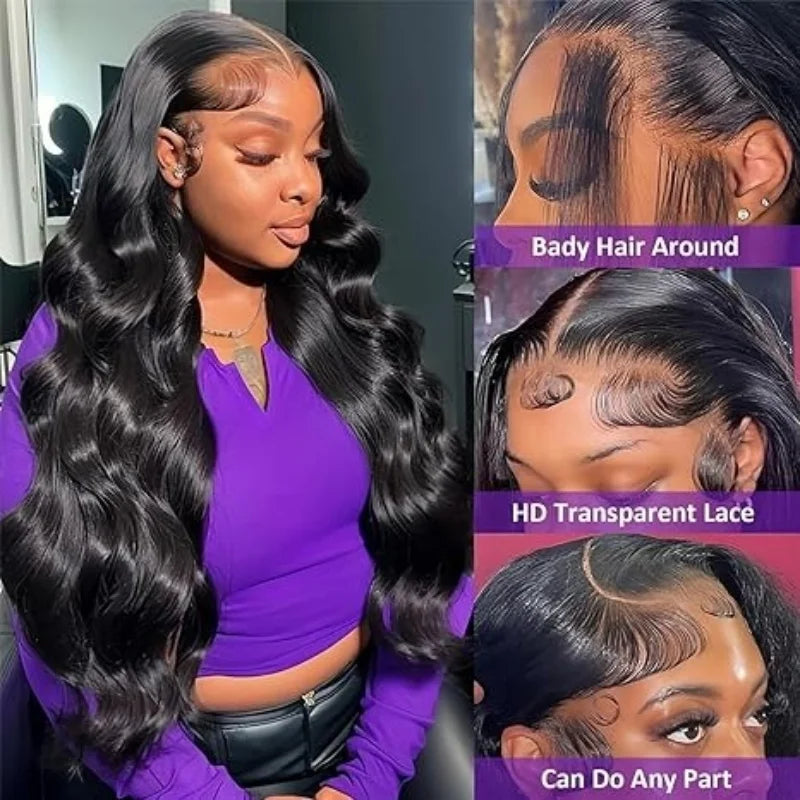 Body Wave Human Hair Wigs 13X6 Hd Lace Frontal Wig 250 Density 40 Inch Lace Front Human Hair Wigs Brazilian Wigs For Black Women