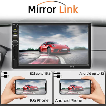 7“ Carplay Car Radio 1 Din Android Auto Universal Multimedia Autoradio Player HD Touch Screen FM AUX Input Bluetooth MirrorLink