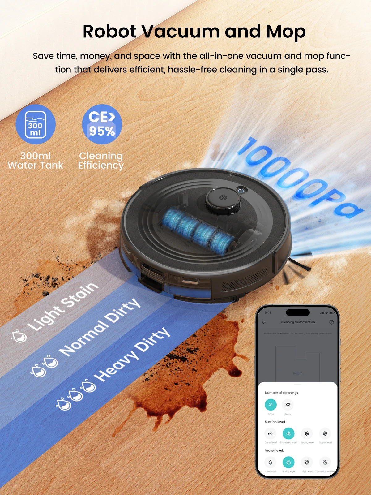Lefant M2S Robot Vacuum Cleaner with Mapping, 10000Pa Suction, Automatic Dust Station,Laser Navigation, PSD Avoidance Technology - Merit Sell