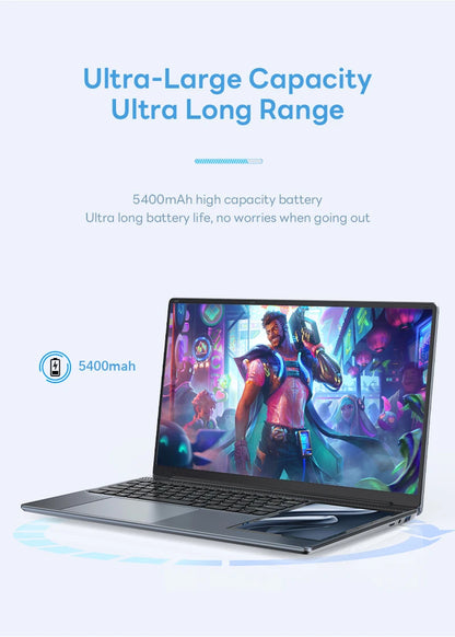15.6"+7" Dual Screen Laptop Intel Celeron N100 32GB 16GB DDR4 RGB Backlit Keyboard Computer Notebook Laptops Touch Screen