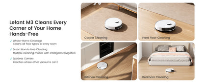 LEFANT Robot Vacuum Cleaner with Mapping, 12000Pa Suction, Emptying Station, Automatic Washing and Drying, DTOF Laser