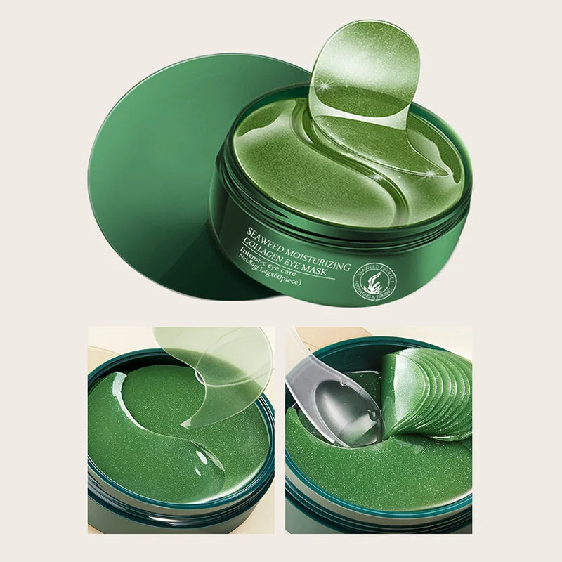 60pcs Seaweed Gold Collagen Eye Mask Anti Dark Circles Eyes Bags Moisturizing Anti-Wrinkles Eye Patches Eyes Skin Care Products