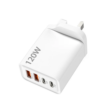 Total 120W USB Fast Charger 4 Ports PD Type C Quick Charge 3.0 Charger For iPhone 15 14 Samsung Xiaomi EU/US Plug Power Adapter