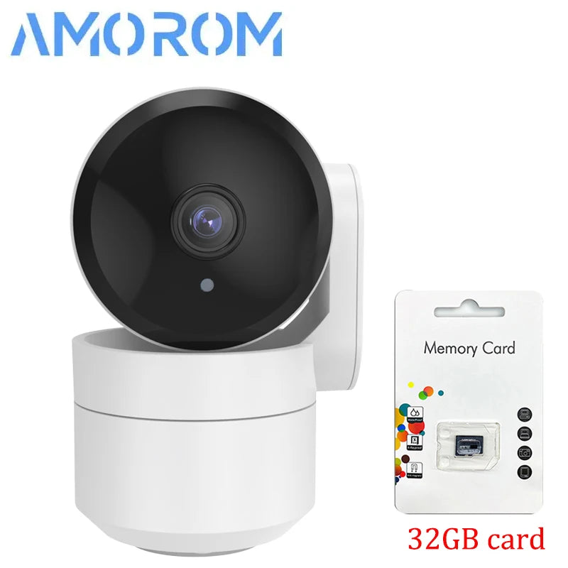 Amorom 2MP Wifi TUYA Camera Smart Cloud PTZ IP Camera Night Vision  Indoor Surveillance Cam For Yard Ai Detect P2P Video Monitor