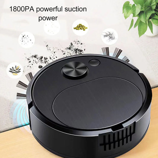 Intelligent Sweeping Robot 3 in 1 Rechargeable Low Noise Automatic Vacuum Cleaner Compact Strong Suction Power for Office