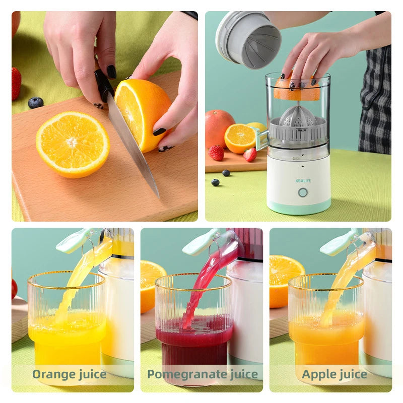 7.4V Electric Juicing Cup Orange Juicer Lemon Juice USB Chargeable Portable Squeezer Pressure Fruit Juicer for Home Kitchen