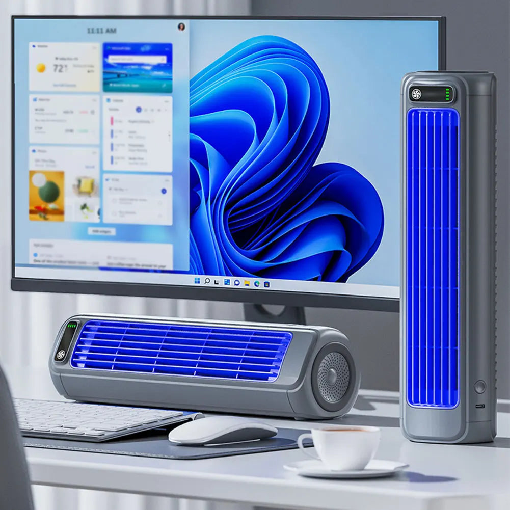 2000/1200mAh Portable Fan Electric Fan Air Conditioner Fan Quiet Wall Mount Desk Fan Tower Fan 3 Speed Rechargeable for Home