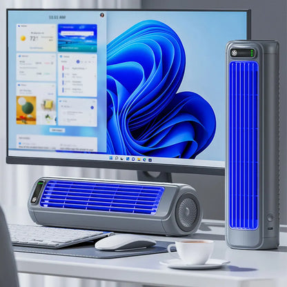 2000/1200mAh Portable Fan Electric Fan Air Conditioner Fan Quiet Wall Mount Desk Fan Tower Fan 3 Speed Rechargeable for Home