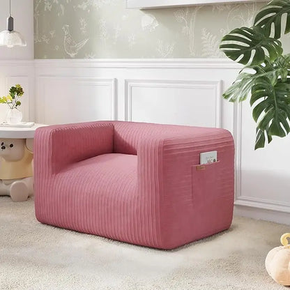 COMAX Bean Bag Chair for Kids, Stuffed Toddler Couch for Boys and Girls, Corduroy Lazy Sofa Filler with Shredded Sponge Accent C