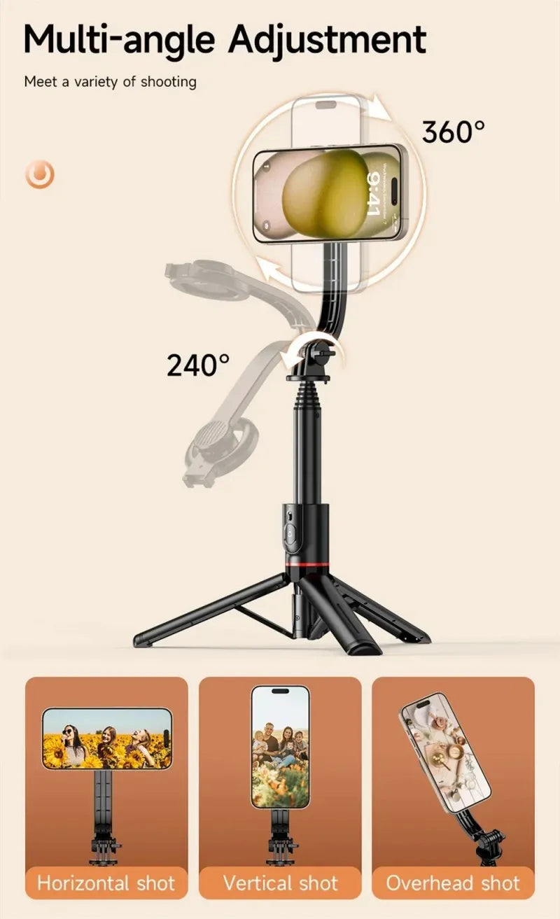 Magnetic Selfie Stick Tripod For Mobile Phone Video Recording Phone Tripod Stand Holder With Bluetooth Remote Phone Photography