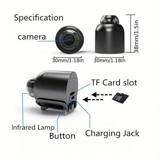 4 Pack Mini WiFi Security Camera, 1080P Wireless Small Surveillance Camera with IR Night Vision, Phone APP Remote View, USB Plug & Play Camera for Home, Rental, Travel & Office, Ideal Christmas & New Year Home Security Gift - Merit Sell