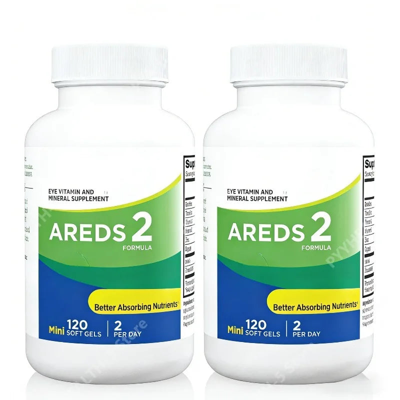 AREDS 2 Eye Vitamins Lutein and Zeaxanthin Supplement with Vitamin C, Vitamin E, Zinc, and Copper, 120 Softgels (Minigels)