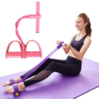 Four-Tube Pedal Tensioner Multi-Functional Household Fitness Equipment Yoga Abdominal Strengthening Elastic Band Tension Rope