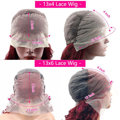 99J Burgundy Lace Frontal Wig 13x6 Straight Lace Front Wigs Human Hair HD Transparent Lace Wig Human Hair Pre Plucked Red Color