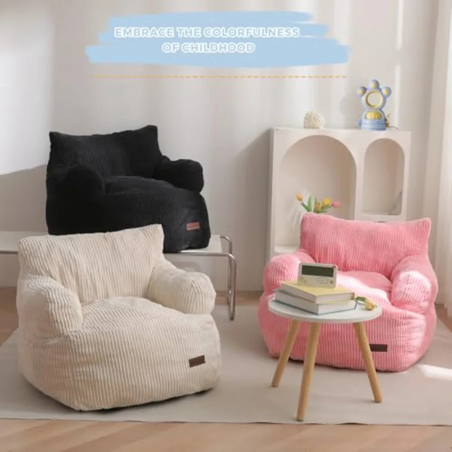 Bean Bag Chair Stuffed Toddler Bean Bag Sofa with Filler Bean Bag Chair for Boys and Girls Lazy Sofa with Pocket Floor Chair fo